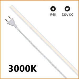 Strip LED COB 230V 14w/mt Luce Natura 1080 Lumen/mt IP65 Milky